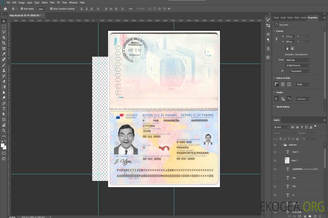 Passeport panaméen template